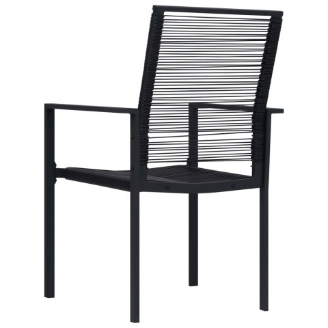  Krzesła ogrodowe, 4 szt., rattan PVC, czarne