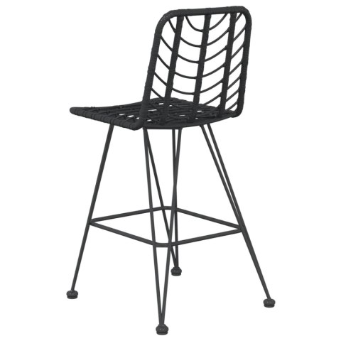  Stołki barowe, 2 szt., czarne 45x56x103,5 cm, PE, rattan i stal