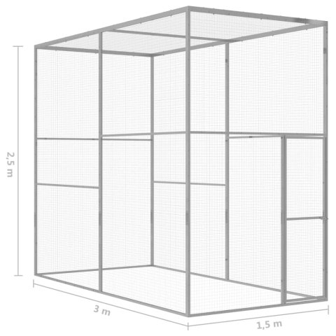  Klatka dla kota, 3 x 1,5 x 2,5 m, stal galwanizowana