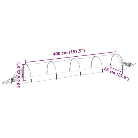  Tunele ogrodowe z siatki, 2 szt., 1,5x5 m, włókno szklane i PP