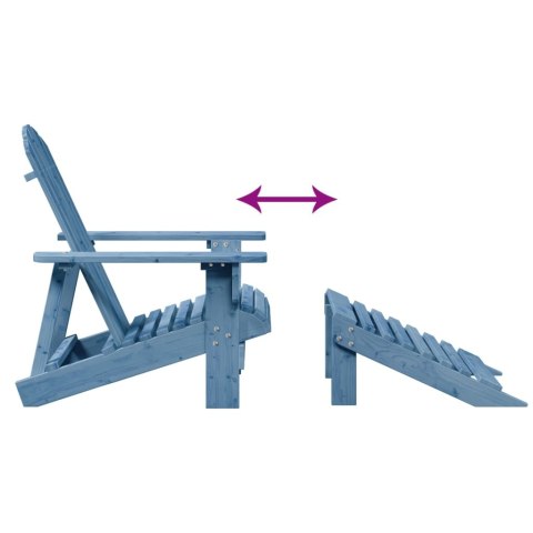  Krzesło ogrodowe Adirondack z podnóżkiem, niebieskie, jodłowe
