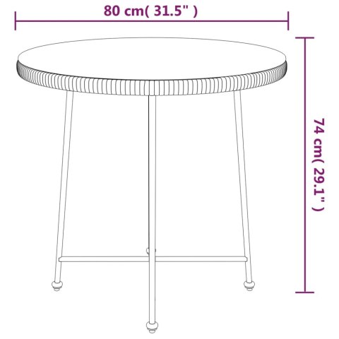  Stół jadalniany, Ø80 cm, szkło hartowane i stal