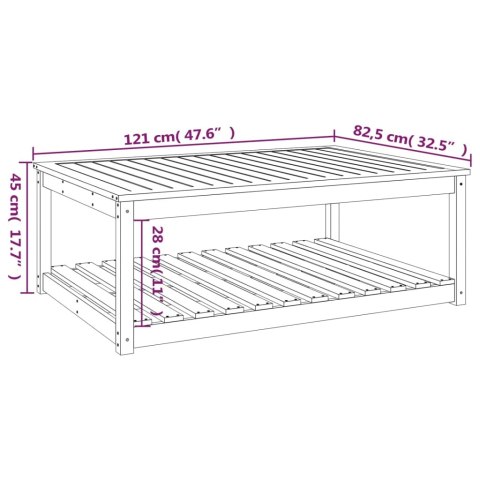  Stolik ogrodowy, 121x82,5x45 cm, lite drewno daglezjowe