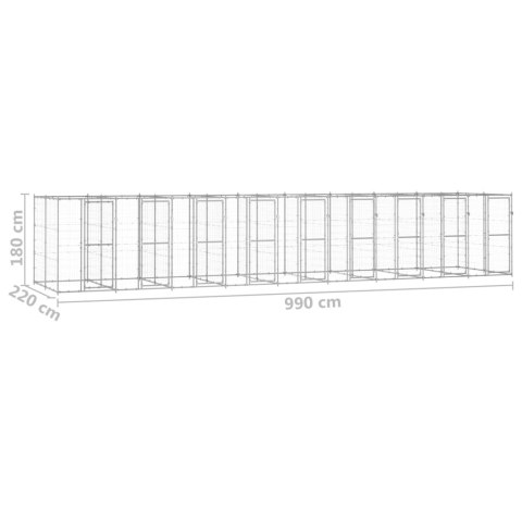  Kojec zewnętrzny dla psa, stal galwanizowana, 21,78 m²