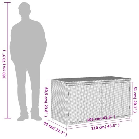  Szafka ogrodowa, czarna, 110x55x60,5 cm, polirattan