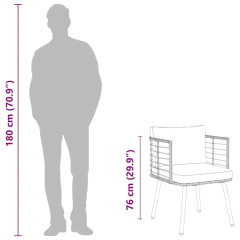  Krzesło ogrodowe z poduszkami Naturalny polirattan
