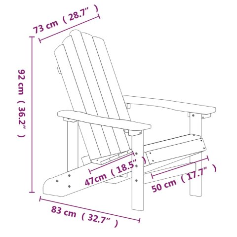  Krzesła ogrodowe Adirondack, 2 szt., HDPE, niebieskie