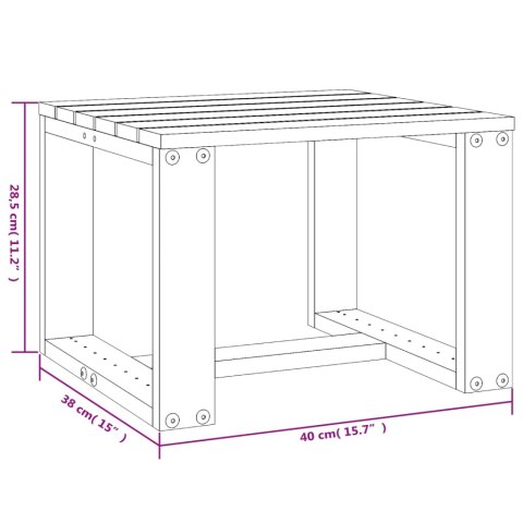  Stolik ogrodowy, czarny, 40x38x28,5 cm, lite drewno sosnowe