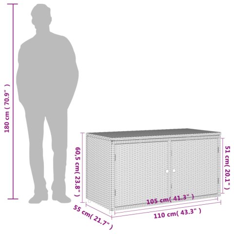  Szafka ogrodowa, szara, 110x55x60,5 cm, polirattan