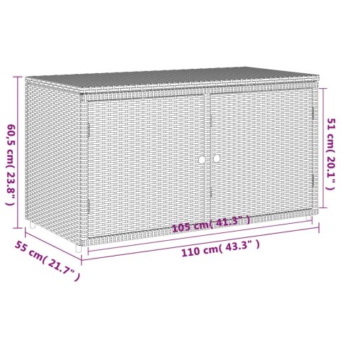  Szafka ogrodowa, szara, 110x55x60,5 cm, polirattan