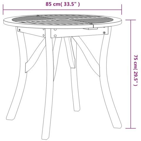  Stół ogrodowy, Ø85 cm, lite drewno akacjowe