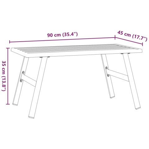  Stolik kawowy do ogrodu, czarny, 90x45x35 cm, malowana stal