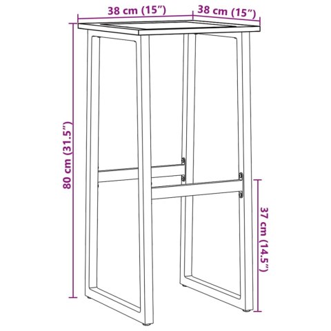  Stołki barowe, 2 szt., czarne, 38x38x80 cm, malowana stal