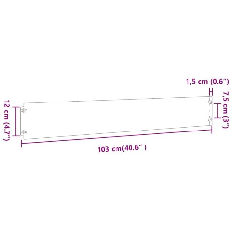  Obrzeża trawnikowe 10 szt. 15x103 cm Stal ocynkowana