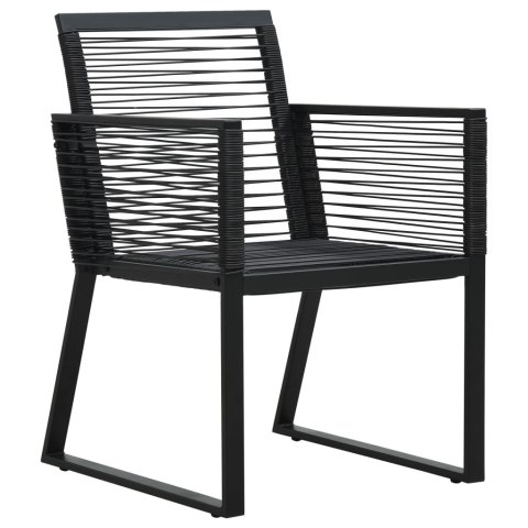  Krzesła ogrodowe, 2 szt., czarne, rattan PVC