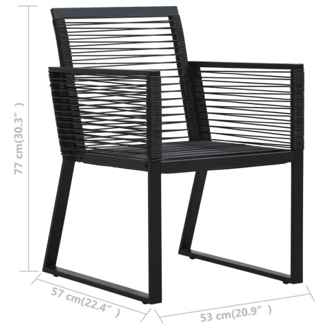  Krzesła ogrodowe, 2 szt., czarne, rattan PVC