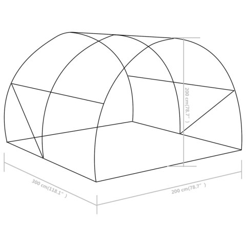  Szklarnia ogrodowa, 6 m², 3 x 2 x 2 m