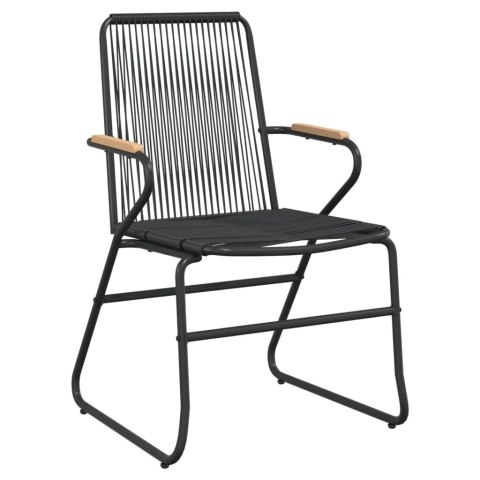  Krzesła ogrodowe, 4 szt., czarne, 58x59x85,5 cm, rattan PVC