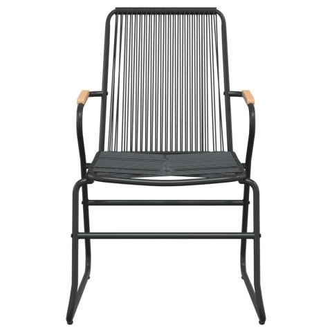  Krzesła ogrodowe, 4 szt., czarne, 58x59x85,5 cm, rattan PVC