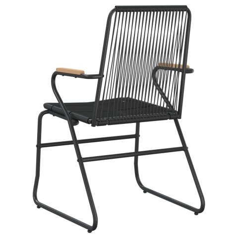  Krzesła ogrodowe, 4 szt., czarne, 58x59x85,5 cm, rattan PVC