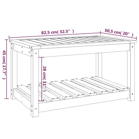  Stolik ogrodowy, czarny, 82,5x50,5x45 cm, lite drewno sosnowe