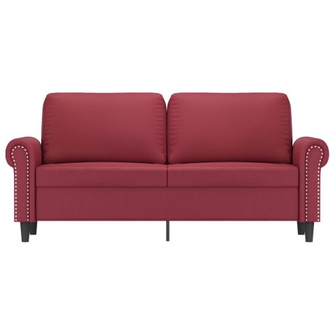  2-osobowa sofa, winna czerwień, 140 cm, sztuczna skóra