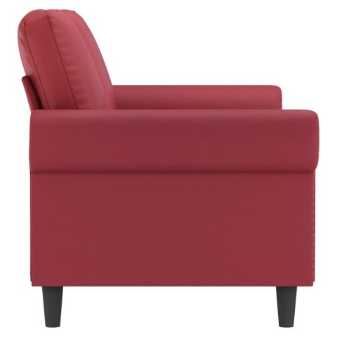  2-osobowa sofa, winna czerwień, 140 cm, sztuczna skóra