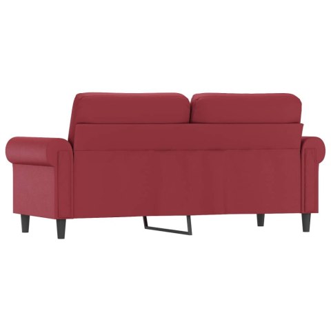  2-osobowa sofa, winna czerwień, 140 cm, sztuczna skóra