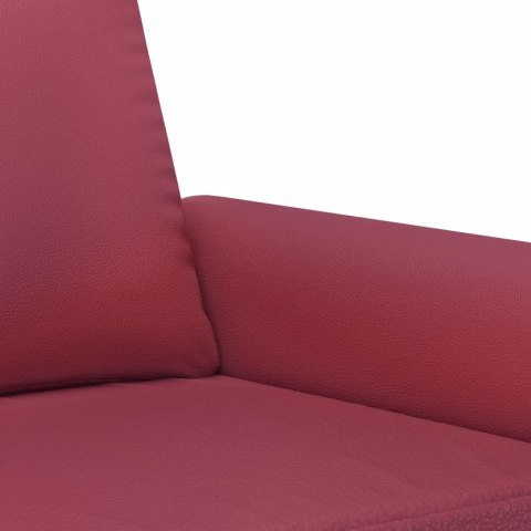  2-osobowa sofa, winna czerwień, 140 cm, sztuczna skóra