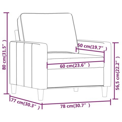  Fotel, kremowy, 60 cm, obity aksamitem