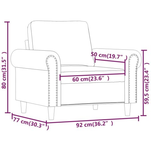  Fotel, winna czerwień, 60 cm, obity aksamitem