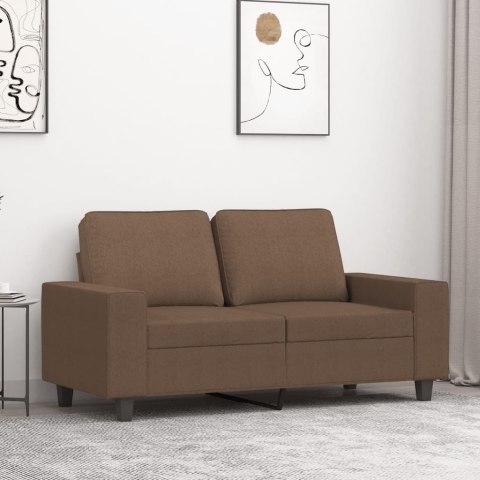  Sofa 2-osobowa, brązowa, 120 cm, tapicerowana tkaniną