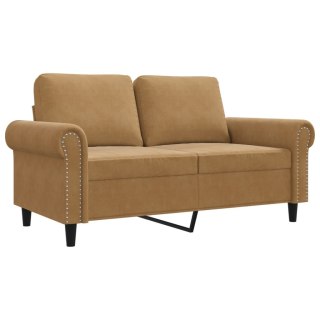  Sofa 2-osobowa, brązowy, 120 cm, tapicerowana aksamitem