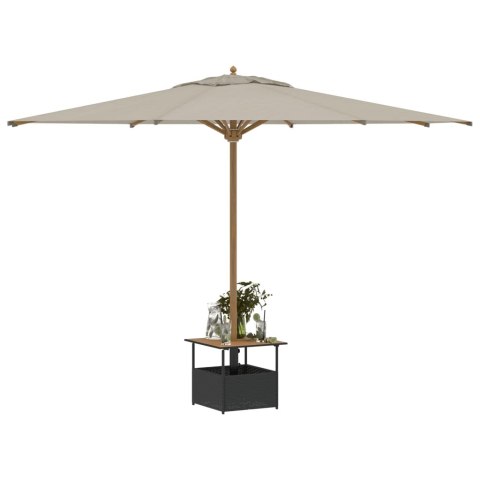  Stolik ogrodowy z otworem na parasol, czarny, 55x55x46,5 cm