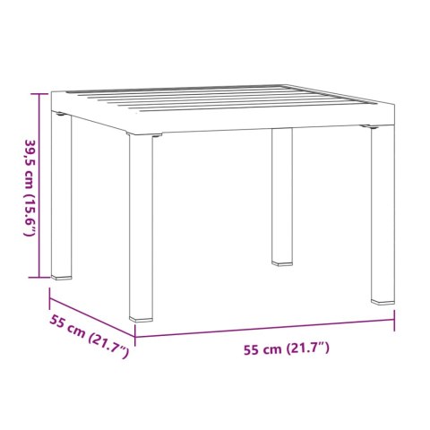  Stolik kawowy do ogrodu, czarny, 55x55x39,5 cm, malowana stal