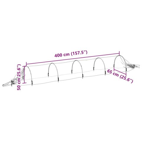  Tunele ogrodowe z siatki, 3 szt., 1,5x5 m, włókno szklane i PP