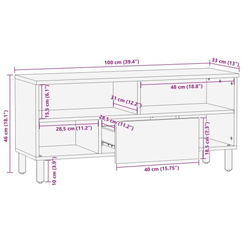  Szafka pod telewizor, czarna, 100x33x46 cm