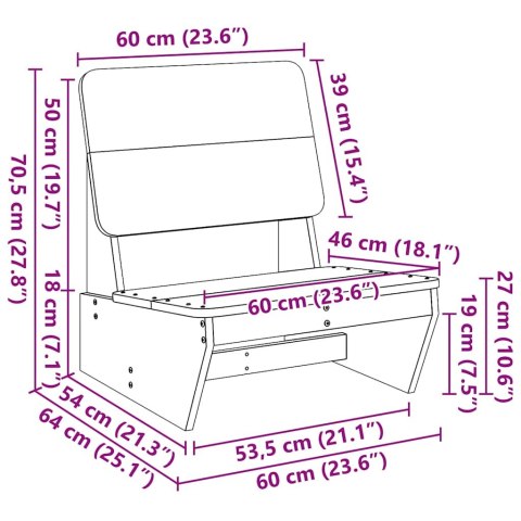  Krzesła ogrodowe 2 szt. 60x64x70,5 cm Drewno lite Douglas