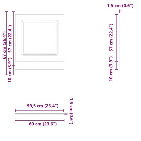  Panel do zmywarki, Kalmar, stare drewno, 60x1,5x67 cm