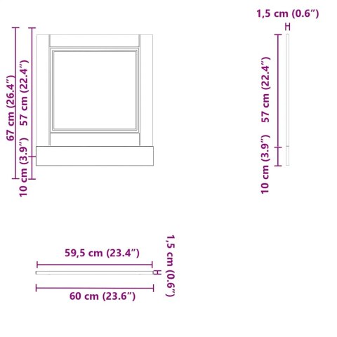  Panel do zmywarki, Porto, brązowy dab, 60x1,5x67 cm