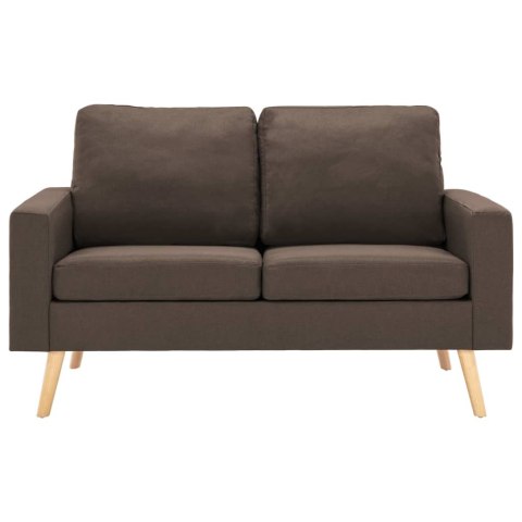  2-osobowa sofa, brązowa, tapicerowana tkaniną