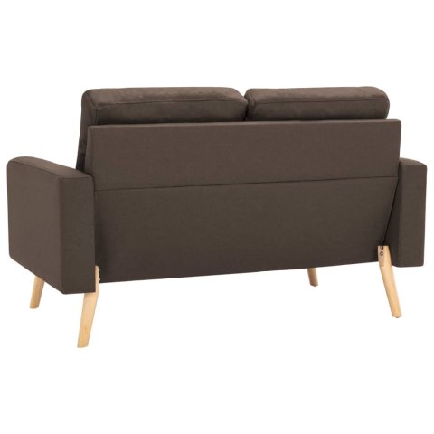  2-osobowa sofa, brązowa, tapicerowana tkaniną