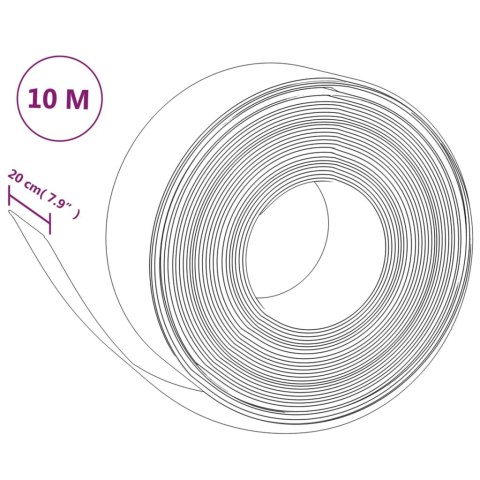  Obrzeża ogrodowe, 3 szt., czarne, 10 m, 20 cm, polietylen