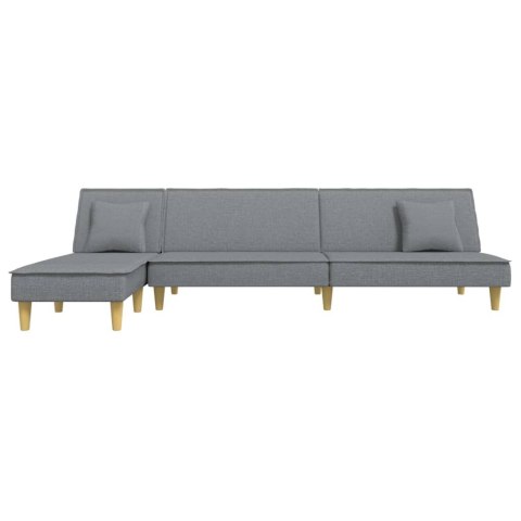  Sofa rozkładana L, jasnoszara, 255x140x70 cm, tkanina