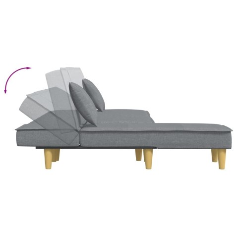  Sofa rozkładana L, jasnoszara, 255x140x70 cm, tkanina