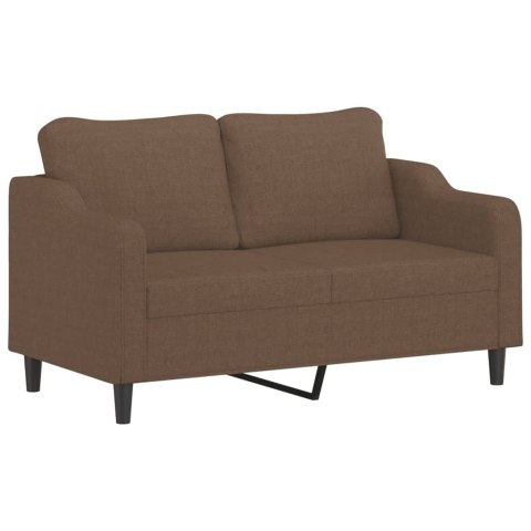  2-osobowa sofa z poduszkami, brązowa, 140 cm, tkanina