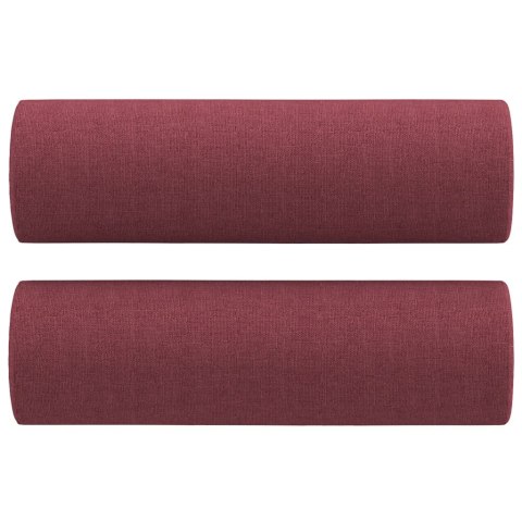  2-osobowa sofa z poduszkami, winna czerwień, 120 cm, tkanina