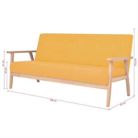  3-osobowa sofa tapicerowana, żółta