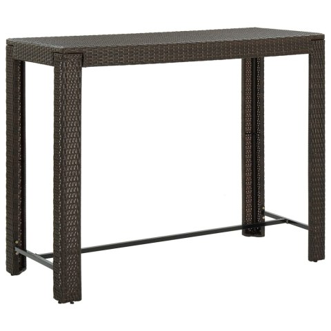  Ogrodowy stolik barowy, brązowy, 140,5x60,5x110,5 cm, rattan PE