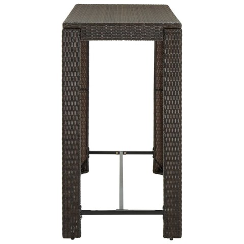  Ogrodowy stolik barowy, brązowy, 140,5x60,5x110,5 cm, rattan PE